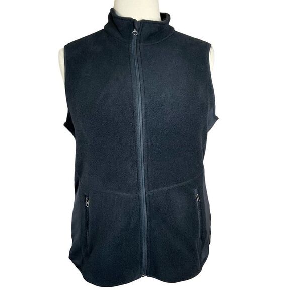 Port Authority Jackets & Blazers - Port Authority  Women's Fleece Vest Size XXL Black Zip Front